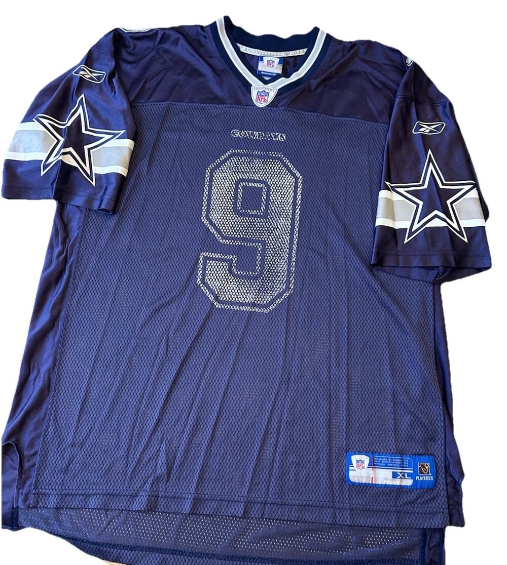 VTG Tony Romo Jersey Mens XL Blue Dallas Cowboys Reebok Y2K NFL Quarterback